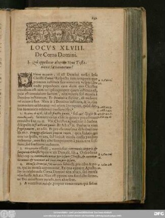 Locus XLVIII. De Coena Domini.
