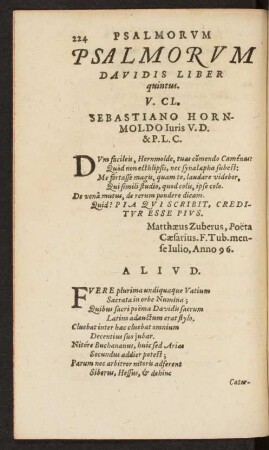 Psalmorum Davidis Liber quintus.