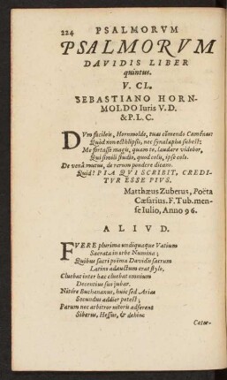 Psalmorum Davidis Liber quintus.