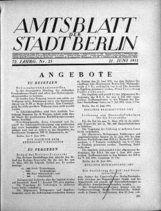 1931,25: Nr. 25, 21. Juni 1931