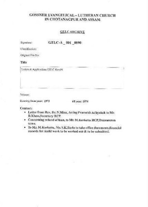 Letters & Applications GELC Ranchi