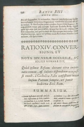 Ratio XIV. Conversionis, Et Nota XIV. ...