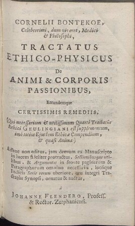 Chreia Philosophica. Tractatus ethico-physicus