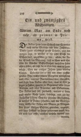 Ein und zwanzigstes Abschnittgen. Worinn Max am Ende noch mehr, als primus in Prima, wird.