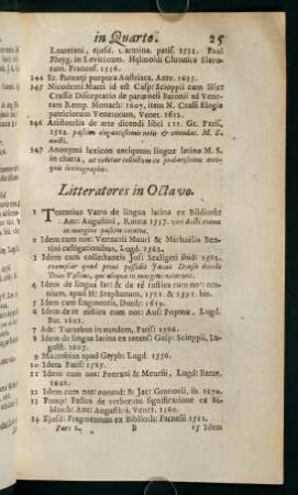 25-58, Litteratores in Octavo.