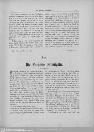 Die Parochie Altmügeln