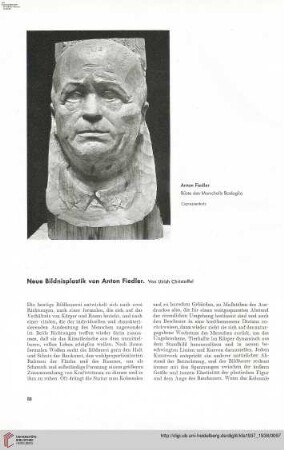 53: Neue Bildnisplastik von Anton Fiedler