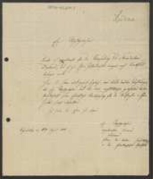 Brief von Ludwig Lucae an Johann Jacob Kohlhaas