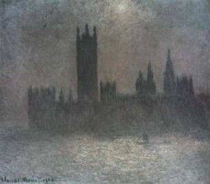 London, The House of Parliament, Lichteffekte bei Nebel