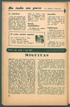 Miguitas : Cosas de ayer y de hoy
