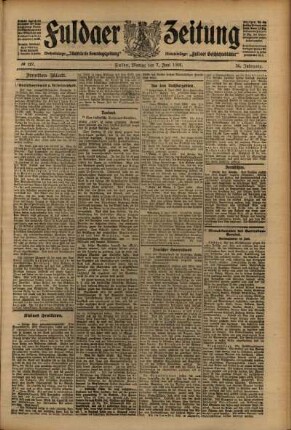 Zweite Ausgabe vom Montag, den 07. Juni 1909.