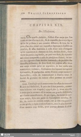 Chapitre XIX. De l'Électricité