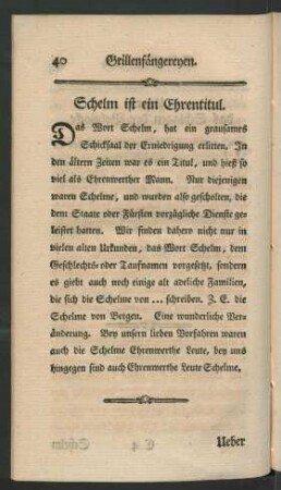 Schelm ist ein Ehrentitul