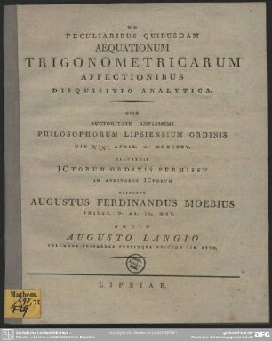 De peculiaribus quibusdam aequationum trigonometri carum affectionibus