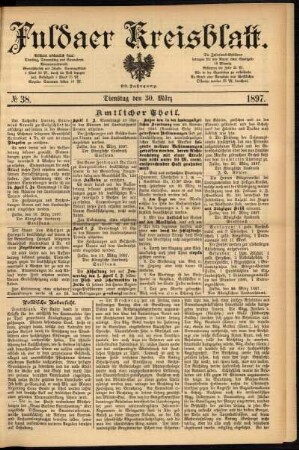 Ausgabe vom Dienstag, den 30. März 1897.