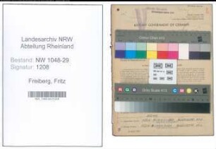 Entnazifizierung Fritz Freiberg , geb. 13.01.1906 (Beamter)