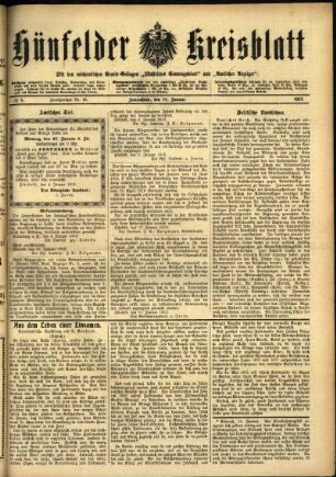 Ausgabe vom Samstag, den 18. Januar 1913.