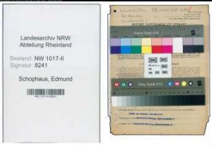 Entnazifizierung Edmund Schophaus , geb. 15.02.1909 (Baecker Und Konditor)
