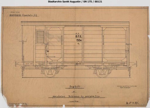 Packwagen P 1554, Baujahr unbekannt, Anschriften