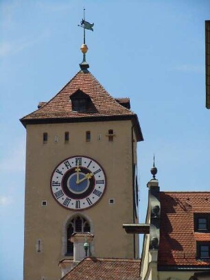 Regensburg - Uhrturm : Uhrturm am Rathaus. Aufgenommen am 16. Juli 2011 in Regensburg
