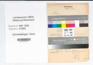 Entnazifizierung Hans Schneeberger, geb. 13.08.1911 (Regierungsoberinspektor)