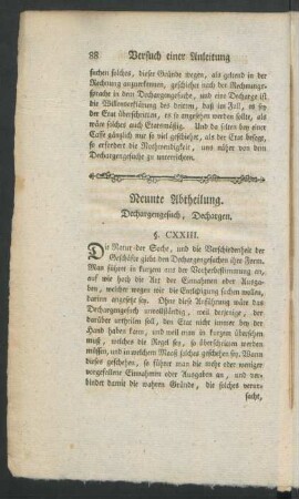 Neunte Abtheilung. Dechargengesuch, Dechargen