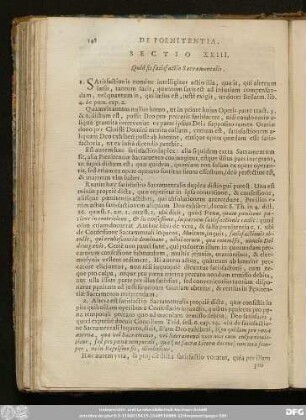 Sectio XXIII. Quid sit satisfactio Sacramentalis.
