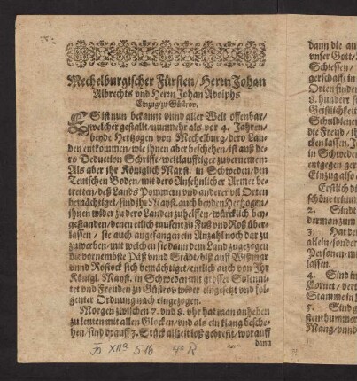 1v-4r, Der Durchleuchtigen und Hochgebornen Fürsten und Herrn...