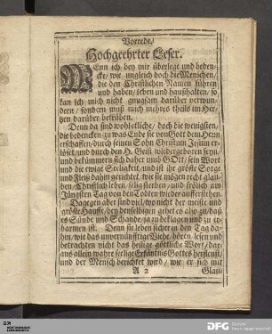 Vorrede. Hochgeehrter Leser.