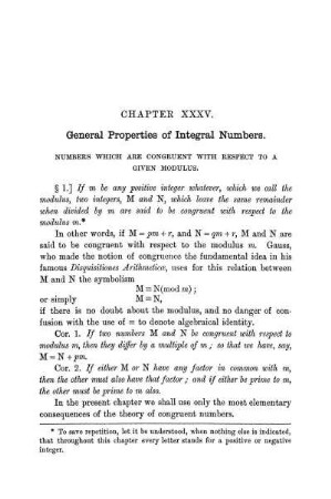 Chapter XXXV. General Properties of Integral Numbers.
