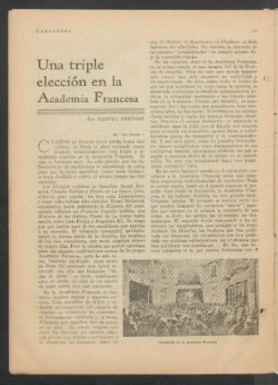 Una triple elección en la Academía Francesa