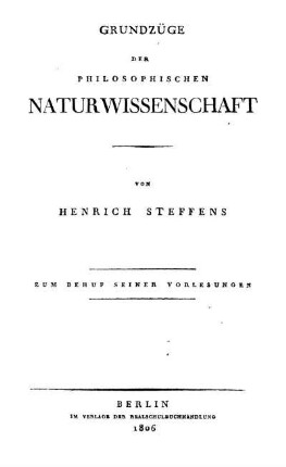 Grundzüge der philosophischen Naturwissenschaft