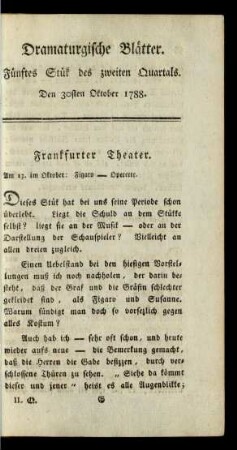 Fünftes Stük des zweiten Quartals