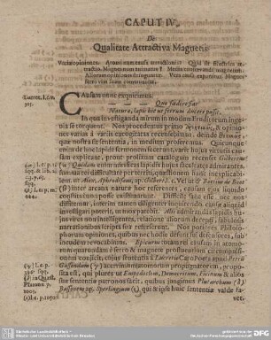 CAPUT IV. De Qualitate Attractiva Magnetis.