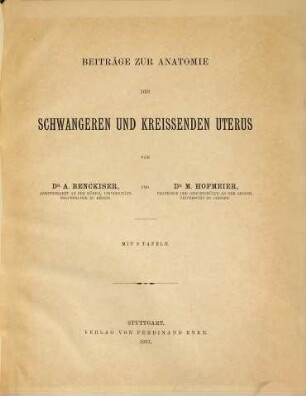 Beiträge zur Anatomie des schwangeren und kreissenden Uterus