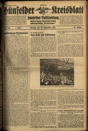 Erste Ausgabe vom Montag, den 25. November 1935.