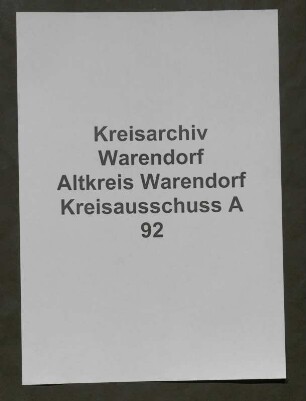 Verpachtung der Gras- und Obstnutzung an den Kreisstraßen, Spez.
