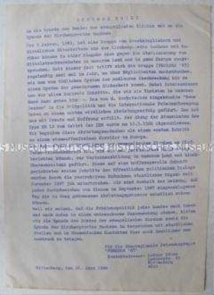 Offener Brief der Gruppe "Frieden 83" an die Synode des Bundes der Evangelischen Kirchen der DDR