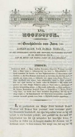 XVI. Hoofdstuk. Geschiedenis van Java. Lotgevallen van Damar Woelan, ...