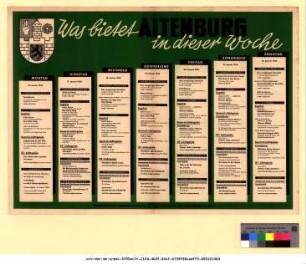 Originaltitel: Was bietet Altenburg in dieser Woche 16. Januar bis 22. Januar 1950