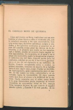El caballo moro de Quiroga