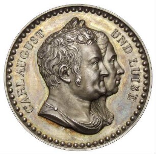 Brandt, Henri François: Großherzog Karl August mit Luise und Goethe