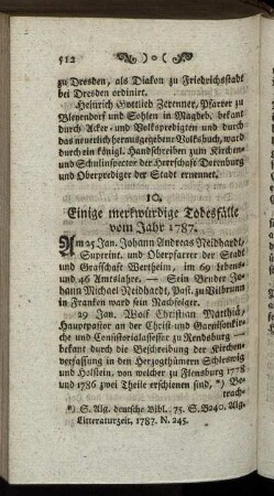 10. Einige merkwürdige Todesfälle vom Jahr 1787