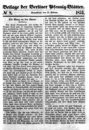 Beilage: No. 8, Sonnabend, den 19. Februar