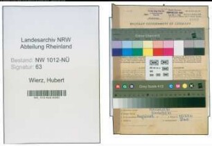 Entnazifizierung Hubert Wierz , geb. 14.02.1905 (Vorarbeiter)