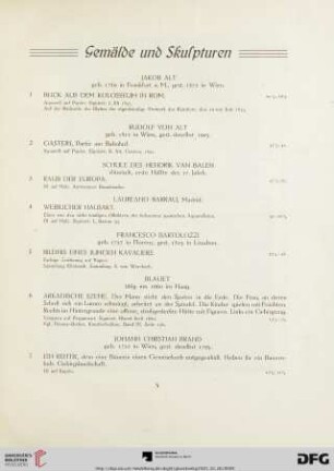 Gemälde und Skulpturen (Nr. 1-108)