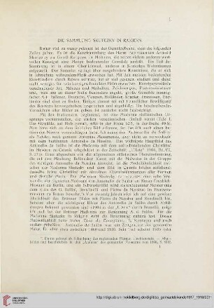 Die Sammlung Skutezky in Raigern