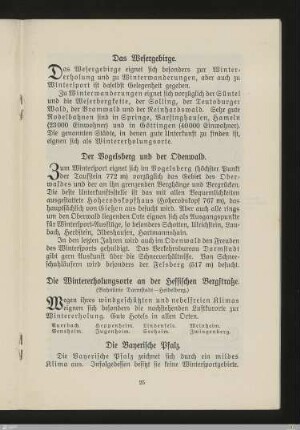 Die Wintererholungsorte an der Hessischen Bergstraße (Bahnlinie Darmstadt - Heidelberg)