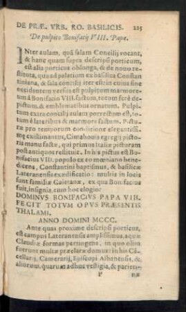 De pulpito Bonifacii VIII. Papae.