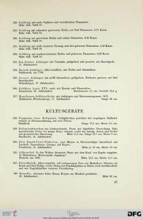 Kultusgeräte (Nr. 538-549)